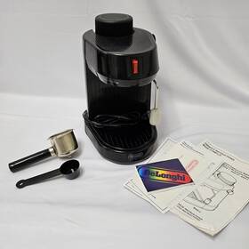 5513284171 Delonghi Vintage Espresso Cappuccino Maker Black Bar-1f Bar-2 No Glass Tested Vg