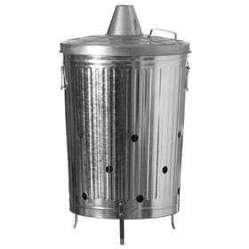 Qi004569 Gardenised Silver Outdoor Galvanized Metal Garden Incinerator Can For Yard And Backyard