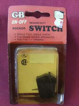 Gsw-41 Gardner Bender Appliance Rocker Switch Single Pole Throw 7/16 Inch X1