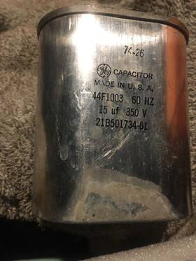 21b501734-61 General Electric 72f4033 Free Shipping Ge A/c Capacitor 15uf 350v 44f1003 74-26 50 Hz