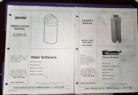 625.348591 Kenmore Sears - Deluxe Demand Water Softener Installation And Owners Manuals