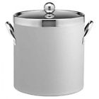N-a Kraftware Ice Bucket In White With Leatherette Vinyl 0021499516728