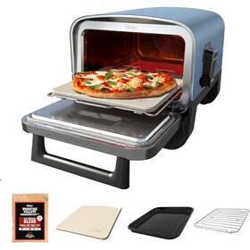Oo101 Ninja 8-in-1 Electric Programmable Woodfire Pizza Oven With Timer Navy Used
