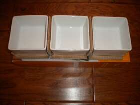 Our Table 444800374235 Bakeware Ramekin 8oz White Square Serving Set Of 3 New