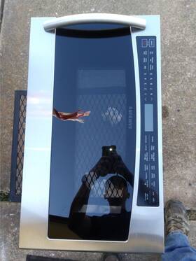 Mc17j8000cs Samsung De94-04819a Microwave Door Assembly Only 1 Small Crack On Inside Corner