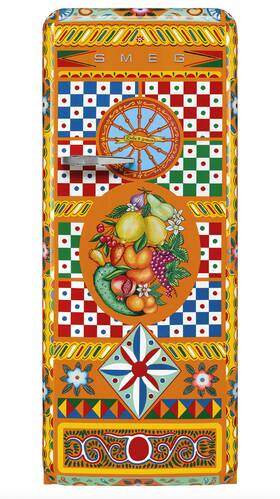 Fab28urdgc3 Smeg X Dolce And Gabbana Divina Cucina Sicily Refrigerator - Rare