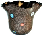 Murano Art Glass Gambaro & Poggi Handkerchief Murrine Millefiori Black Vase New. Fixed Price $270.99.