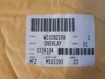 Whirlpool Genuine Oem Overlay W10282108. Fixed Price $22.00.