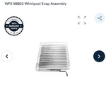Whirlpool WP2188823 Refrigerator Evaporator Coil. Fixed Price $97.50.