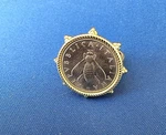 Judith Ripka 14K Gold Clad Verona Genuine Lira Bee Coin Ring- Size 7. Fixed Price $234.99.