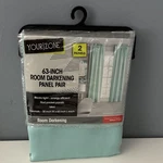 Your Zone Room Darkening Curtain Panels Pair Mint Polyester Rod Pocket 30X63. Fixed Price $12.00.