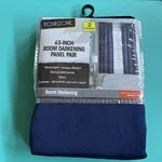 Your Zone Room Darkening Curtain Panel Pair 30" X 63" Navy Blue Satin. Fixed Price $10.15.