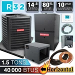 Goodman 1.5 Ton 14.5 SEER2 & 80% 40K Btu Horizontal Gas Furnace Split System. Fixed Price $3648.00.