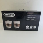 De'longhi Double Wall Cappuccino Glasses 270ML Set Of New Box. Fixed Price $18.00.
