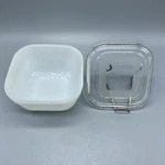 Vtg Fire King Balkan Oven Ware Milk Glass Refrigerator Dish Lid 4" Yogurt Maker. Fixed Price $9.99.