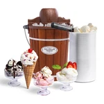 Nostalgia Electric Ice Cream Maker - Old Fashioned Soft Serve 6 Qt, Dark Wood. Fixed Price $131.99.