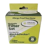 Crucial Vacuum Fits Black+decker VF20 Washable Replacement Filter Set New. Fixed Price $9.87.