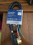 Whirlpool Electric Dryer 4-PRONG 30-AMP Power Cord Black 4FT PT400L. Fixed Price $10.00.