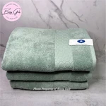 John Robshaw 3 Green Bath Towels Set 100% Cotton - Honeycomb Emboss Pattern Nwt. Fixed Price $70.00.