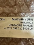 316127903 Oem New Kenmore Range Oven Control Board. Fixed Price $149.95.