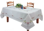 Creative Linens Hemstitch Embroidered Daisy Flower Tablecloth White Cover. Fixed Price $79.99.