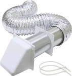 New Lambro 1373W 4" X Foot White Aluminum Dryer Vent Full Kit & Hood 8288185. Fixed Price $12.75.