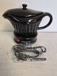 Ovente Electric Gravy Warmer 13.5 Oz Ceramic Black Easy-pour Detachable Boat. Fixed Price $10.95.