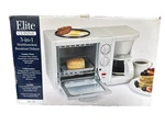New Elite Cuisine 3-IN-1 Multi Breakfast Deluxe Toaster Oven Coffee Maker. Fixed Price $37.99.
