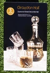 Graydon Hall Diamond Pieces Decantor Set 35OZ & 4 Glasses 7OZ. Fixed Price $32.95.