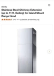 Winflo Chimney Extension. Fixed Price $85.00.