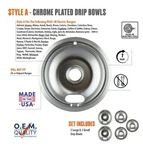 Range Kleen 12565X Style Chrome Plate 3 Small And Large Drip Bowl. Fixed Price $21.99.