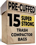Trash Compactor Bags For Kitchen 15 Pack Pre-cuffed, Super Strong & Heavy Du. Fixed Price $41.99.