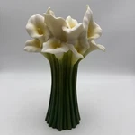 Ibis & Orchid Design # 301 Calla Lily Vase Green White 3D Effect 13". Fixed Price $62.75.