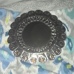 Urban Outfitters Silver Round Metal Floral Frame Accent Mirror Wall Mounted. Fixed Price $29.07.
