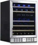 Newair AWR-460DB-RB 24" Dual Zone Wine Fridge With Shelves-certified Refurbished. Fixed Price $522.99.
