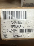Genuine Oem Whirlpool 2209118W Kitchenaid Name Plate. Fixed Price $22.49.