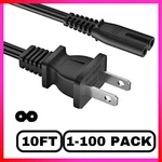 Long 10FT Tv Power Cord For Samsung Tcl Hisense Universal Ac Cable 2 Prong Lot. Fixed Price $33.99.