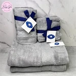 John Robshaw 8 Pc Gray Grey 2 Bath Hand 4 Washcloths Towels Set 100% Cotton. Fixed Price $98.00.