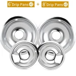 Universal Fit Most Range Stove Chrome Drip Pans Burner Bowls Set 2/ 6" 8" Usa. Fixed Price $15.99.