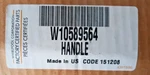 Whirlpool Refrigerator Door Handle W10589564 Genuine Factory Part W10830136. Fixed Price $90.00.