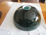 14"D. Emerald Shade Green Cased Glass Dome Shape Hanging Kerosene Or Electric. Fixed Price $68.00.