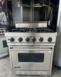 30 Viking 6 Burner Stainless Steel Freestanding Range With Baking Oven. Fixed Price $2599.50.