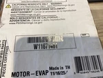 W11671461 Whirlpool Evaporator Fan Motor Bin 24B. Fixed Price $40.00.