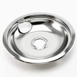 W10196405RW Large 8" Steel Drip Bowl Pan Replaces WPW10196405. Fixed Price $10.45.