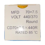 Supco Dual Run Capacitor CD70+7.5X440R Mfd 440/370V Round. Fixed Price $8.52.