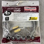 Electric Range Power Cord 40 Amp Gray 3 Wire Ft. #90-1050 New Sealed. Fixed Price $12.00.