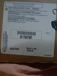 W11567407 Whirlpool, Oem Refrigerator Heater, New Inbox, With Free Shipping. Fixed Price $80.00.