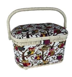 Michley Sewing Basket W/ Storage Tray Theme 12 X 8 7 Owls Crafts. Fixed Price $16.95.