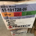 Protech 51-101728-06 Blower Motor 3/4HP 208/230VAC 1PH 60HZ 3.20A 1100RPM NEMA48. Fixed Price $225.00.