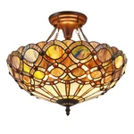Prisma Tiffany-style 2 Light Semi-flush Ceiling Fixture 16" Shade. Fixed Price $158.56.